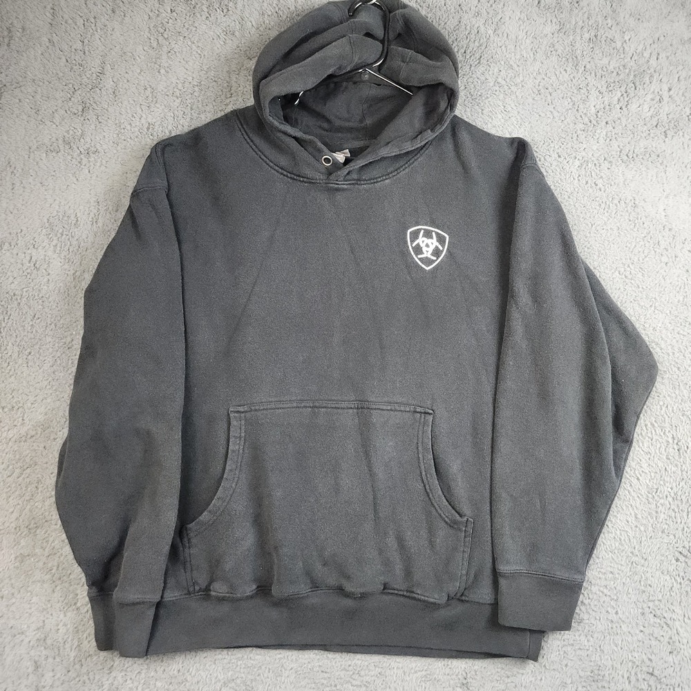 Ariat Hoodie Mens Large Black American Flag Camo Graphic Western Pullover